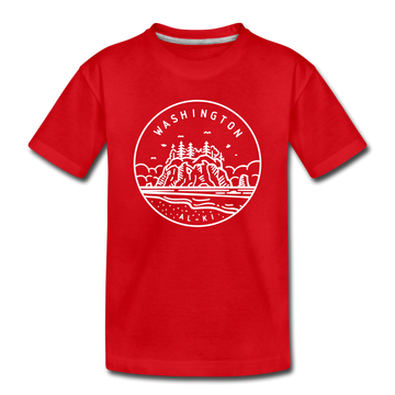 Washington Toddler T-Shirt - State Design Washington Toddler Tee - red