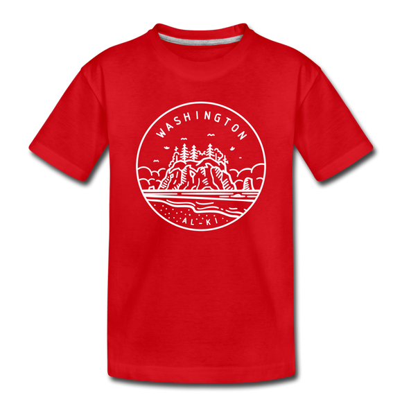 Washington Toddler T-Shirt - State Design Washington Toddler Tee - red
