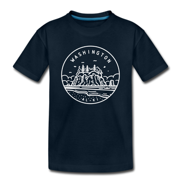 Washington Toddler T-Shirt - State Design Washington Toddler Tee - deep navy