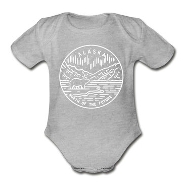 Alaska Baby Bodysuit - Organic State Design Alaska Baby Bodysuit - heather gray