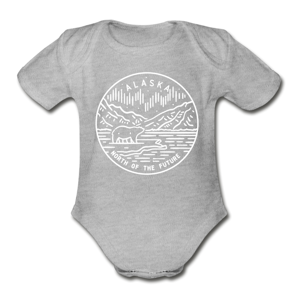 Alaska Baby Bodysuit - Organic State Design Alaska Baby Bodysuit - heather gray