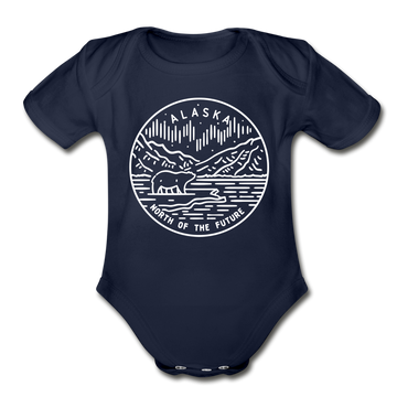 Alaska Baby Bodysuit - Organic State Design Alaska Baby Bodysuit - dark navy