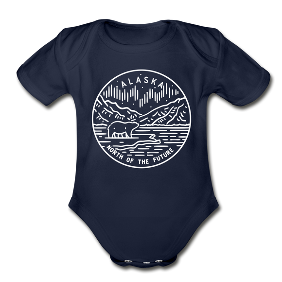 Alaska Baby Bodysuit - Organic State Design Alaska Baby Bodysuit - dark navy