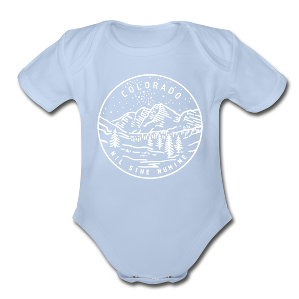 Colorado Baby Bodysuit - Organic State Design Colorado Baby Bodysuit - sky