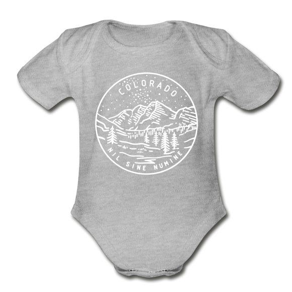 Colorado Baby Bodysuit - Organic State Design Colorado Baby Bodysuit - heather gray