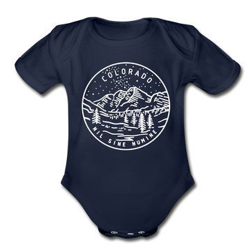 Colorado Baby Bodysuit - Organic State Design Colorado Baby Bodysuit - dark navy