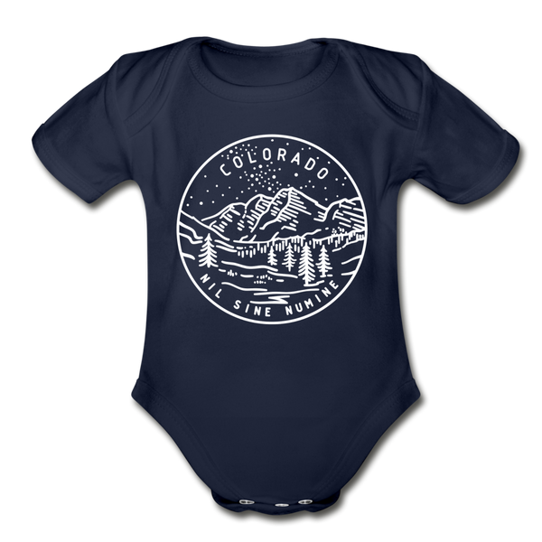 Colorado Baby Bodysuit - Organic State Design Colorado Baby Bodysuit - dark navy