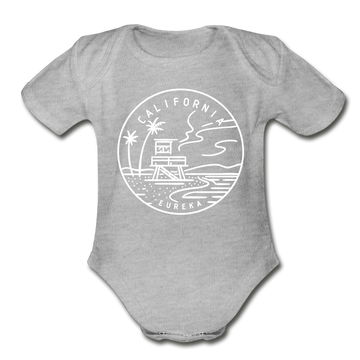 California Baby Bodysuit - Organic State Design California Baby Bodysuit - heather gray