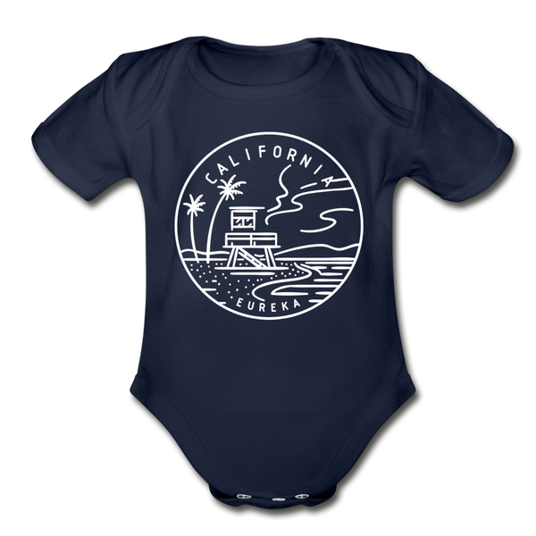 California Baby Bodysuit - Organic State Design California Baby Bodysuit - dark navy