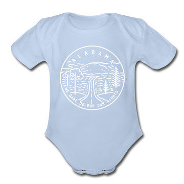 Alabama Baby Bodysuit - Organic State Design Alabama Baby Bodysuit - sky