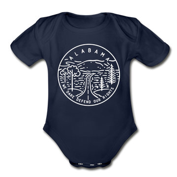 Alabama Baby Bodysuit - Organic State Design Alabama Baby Bodysuit - dark navy