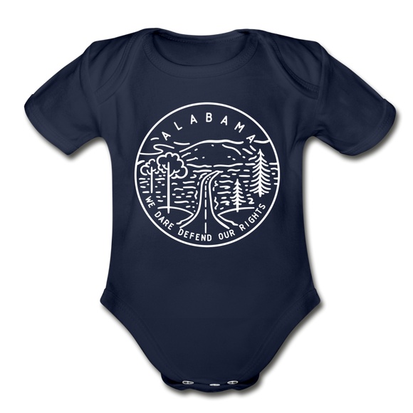 Alabama Baby Bodysuit - Organic State Design Alabama Baby Bodysuit - dark navy