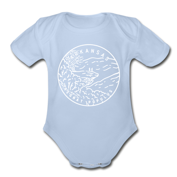 Arkansas Baby Bodysuit - Organic State Design Arkansas Baby Bodysuit - sky