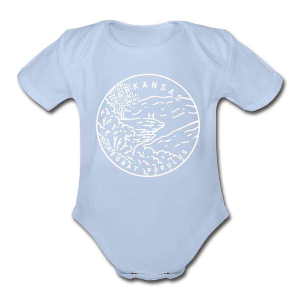 Arkansas Baby Bodysuit - Organic State Design Arkansas Baby Bodysuit - sky