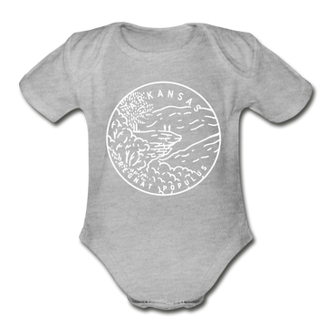 Arkansas Baby Bodysuit - Organic State Design Arkansas Baby Bodysuit - heather gray