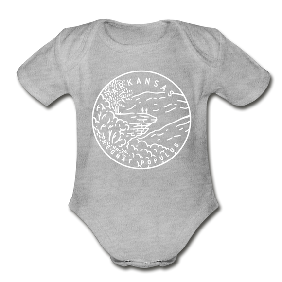 Arkansas Baby Bodysuit - Organic State Design Arkansas Baby Bodysuit - heather gray