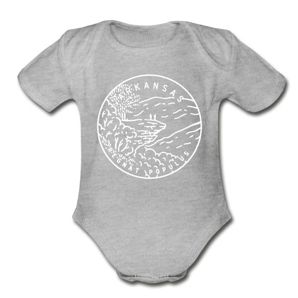 Arkansas Baby Bodysuit - Organic State Design Arkansas Baby Bodysuit - heather gray