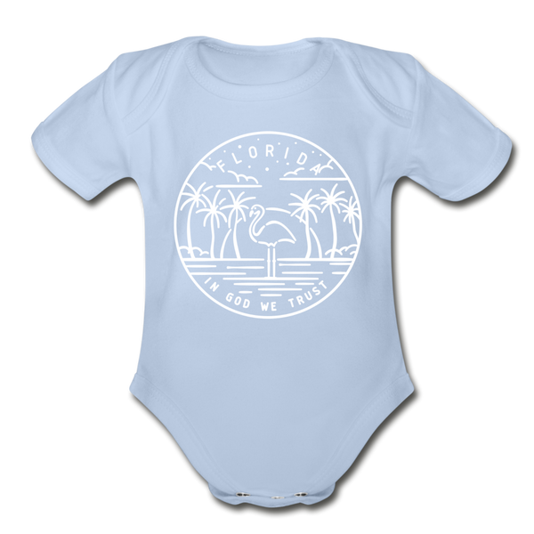 Florida Baby Bodysuit - Organic State Design Florida Baby Bodysuit - sky