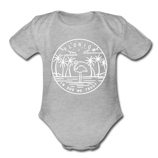 Florida Baby Bodysuit - Organic State Design Florida Baby Bodysuit - heather gray