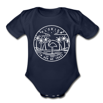 Florida Baby Bodysuit - Organic State Design Florida Baby Bodysuit - dark navy