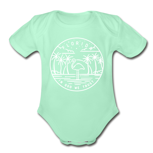 Florida Baby Bodysuit - Organic State Design Florida Baby Bodysuit - light mint