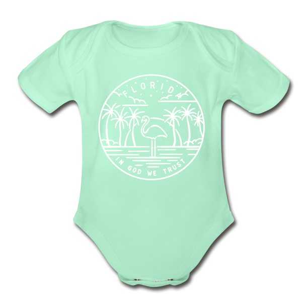 Florida Baby Bodysuit - Organic State Design Florida Baby Bodysuit - light mint