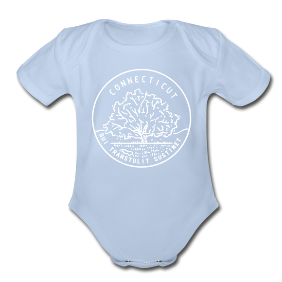 Connecticut Baby Bodysuit - Organic State Design Connecticut Baby Bodysuit - sky