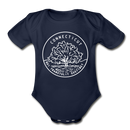 Connecticut Baby Bodysuit - Organic State Design Connecticut Baby Bodysuit - dark navy