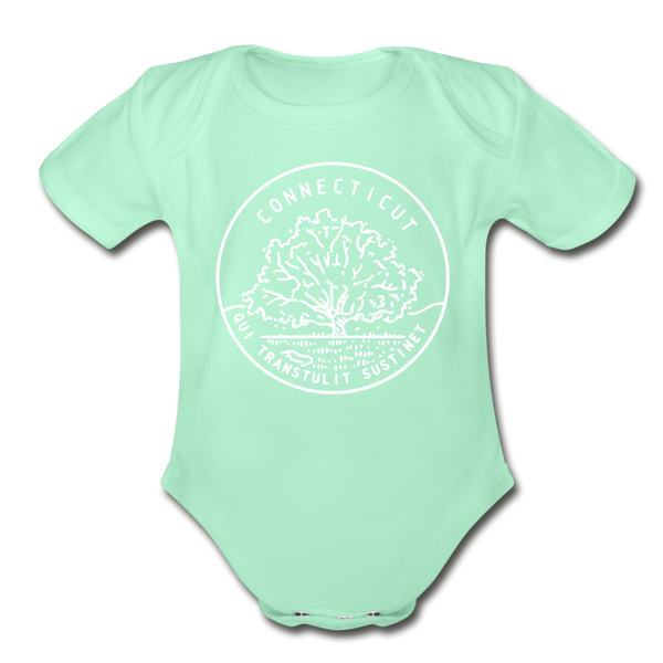 Connecticut Baby Bodysuit - Organic State Design Connecticut Baby Bodysuit - light mint