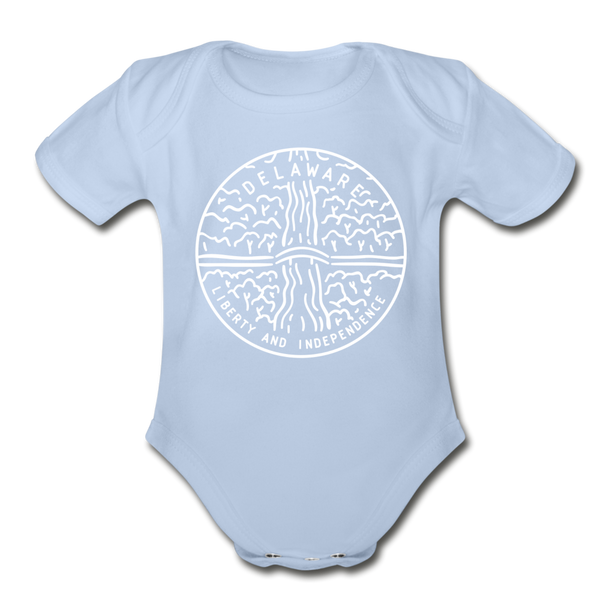 Delaware Baby Bodysuit - Organic State Design Delaware Baby Bodysuit - sky
