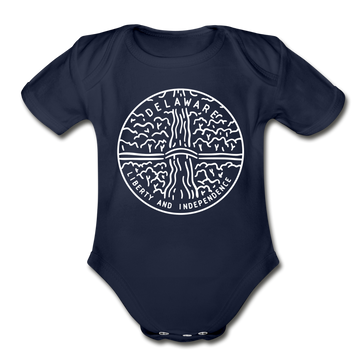 Delaware Baby Bodysuit - Organic State Design Delaware Baby Bodysuit - dark navy