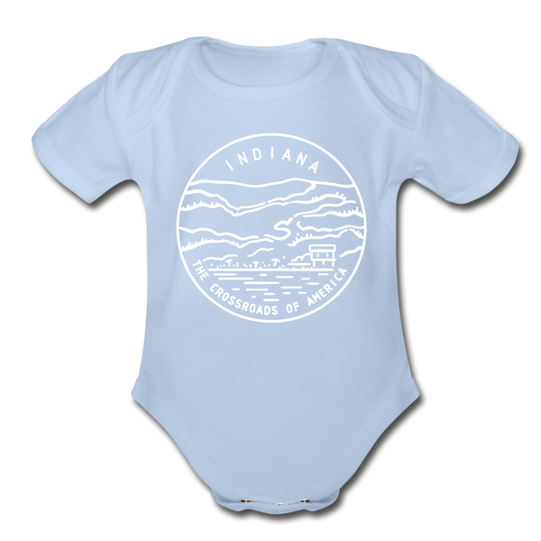 Indiana Baby Bodysuit - Organic State Design Indiana Baby Bodysuit - sky