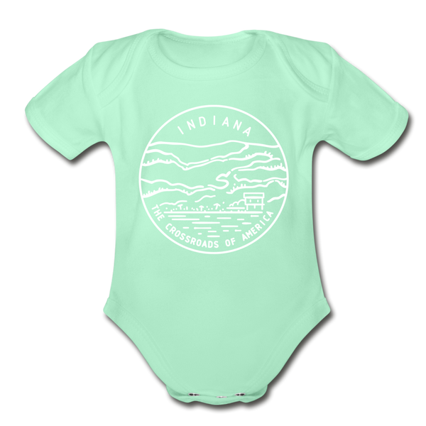 Indiana Baby Bodysuit - Organic State Design Indiana Baby Bodysuit - light mint