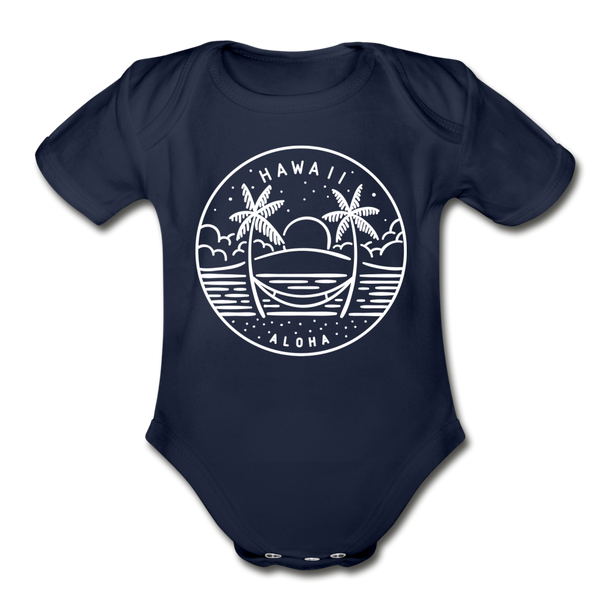 Hawaii Baby Bodysuit - Organic State Design Hawaii Baby Bodysuit - dark navy