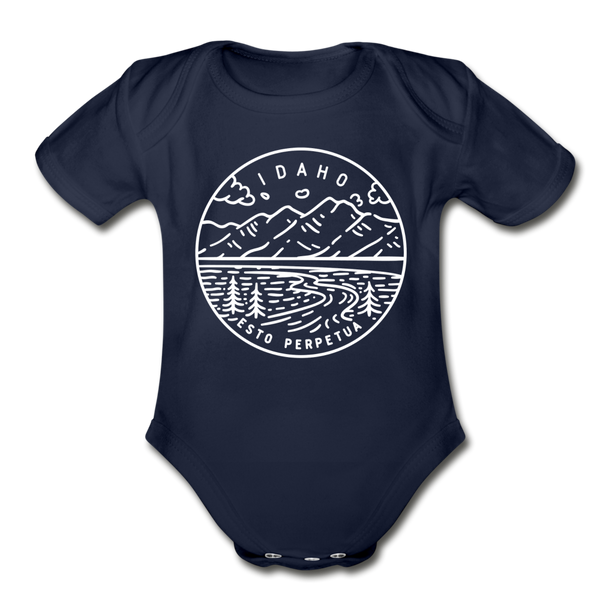 Idaho Baby Bodysuit - Organic State Design Idaho Baby Bodysuit - dark navy