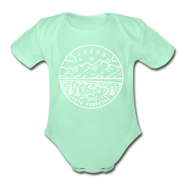 Idaho Baby Bodysuit - Organic State Design Idaho Baby Bodysuit - light mint