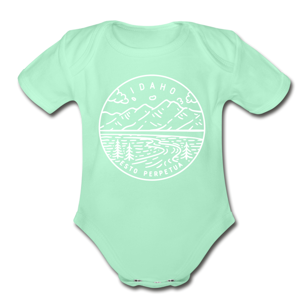 Idaho Baby Bodysuit - Organic State Design Idaho Baby Bodysuit - light mint