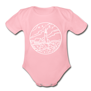 Maine Baby Bodysuit - Organic State Design Maine Baby Bodysuit - light pink