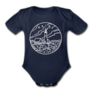 Maine Baby Bodysuit - Organic State Design Maine Baby Bodysuit - dark navy