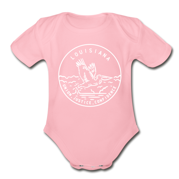 Louisiana Baby Bodysuit - Organic State Design Louisiana Baby Bodysuit - light pink