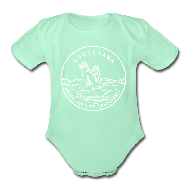 Louisiana Baby Bodysuit - Organic State Design Louisiana Baby Bodysuit - light mint