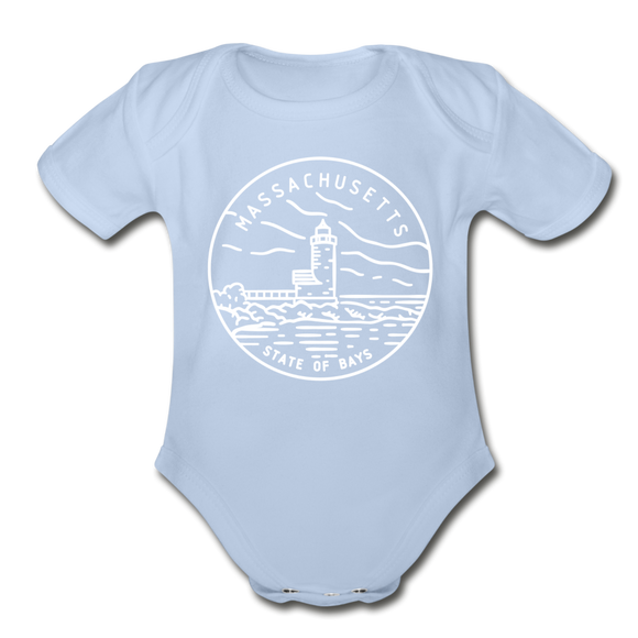 Massachusetts Baby Bodysuit - Organic State Design Massachusetts Baby Bodysuit - sky