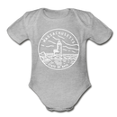 Massachusetts Baby Bodysuit - Organic State Design Massachusetts Baby Bodysuit - heather gray