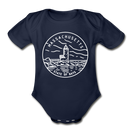 Massachusetts Baby Bodysuit - Organic State Design Massachusetts Baby Bodysuit - dark navy