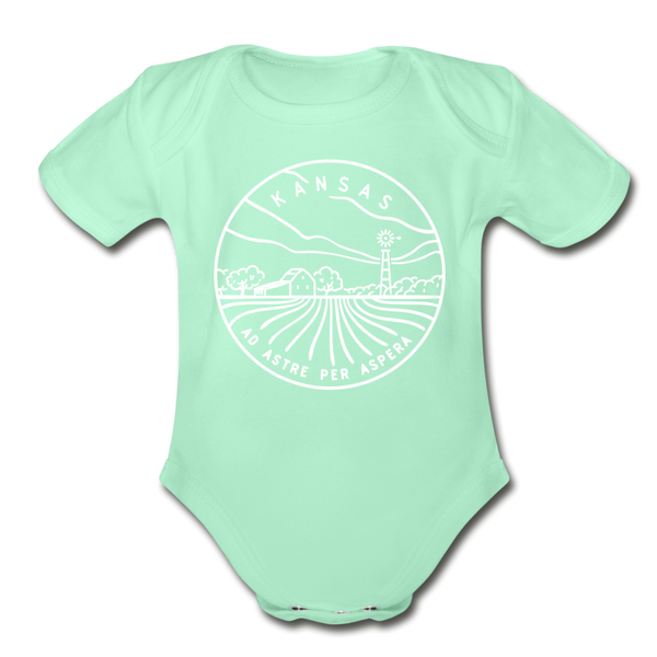 Kansas Baby Bodysuit - Organic State Design Kansas Baby Bodysuit - light mint