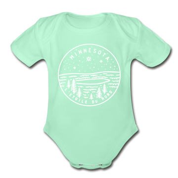 Minnesota Baby Bodysuit - Organic State Design Minnesota Baby Bodysuit - light mint