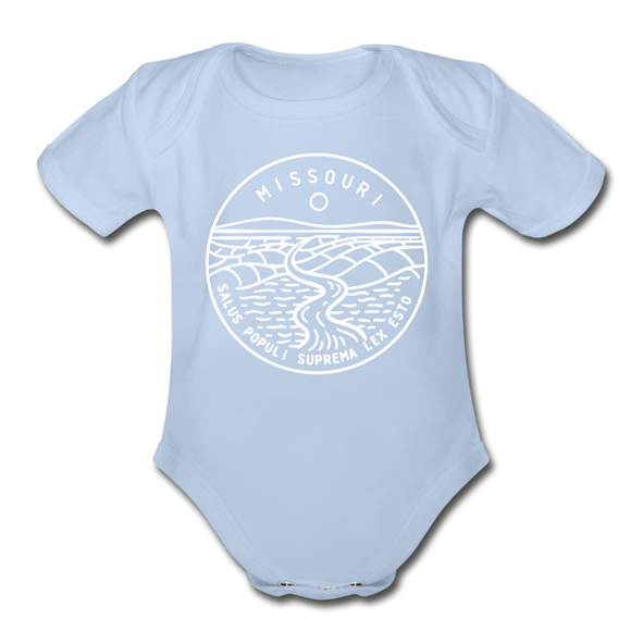 Missouri Baby Bodysuit - Organic State Design Missouri Baby Bodysuit - sky