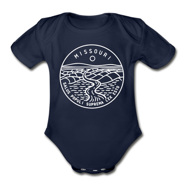 Missouri Baby Bodysuit - Organic State Design Missouri Baby Bodysuit - dark navy