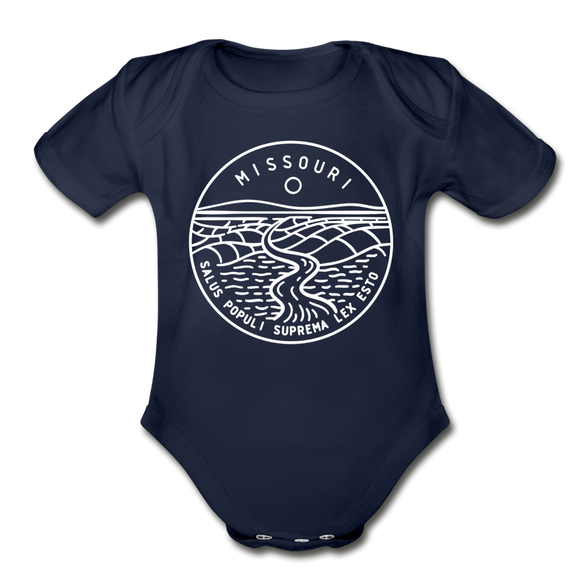 Missouri Baby Bodysuit - Organic State Design Missouri Baby Bodysuit - dark navy