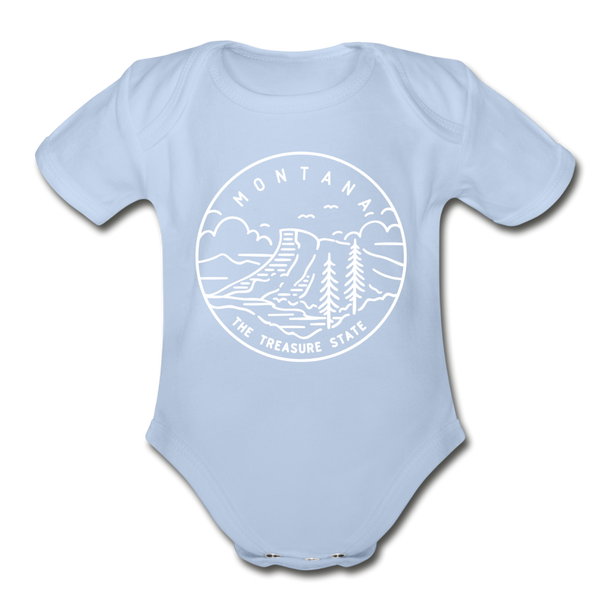 Montana Baby Bodysuit - Organic State Design Montana Baby Bodysuit - sky